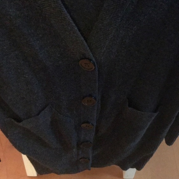 Express Long Dark Gray Cardigan w/ Pockets Small - Picture 6 of 8